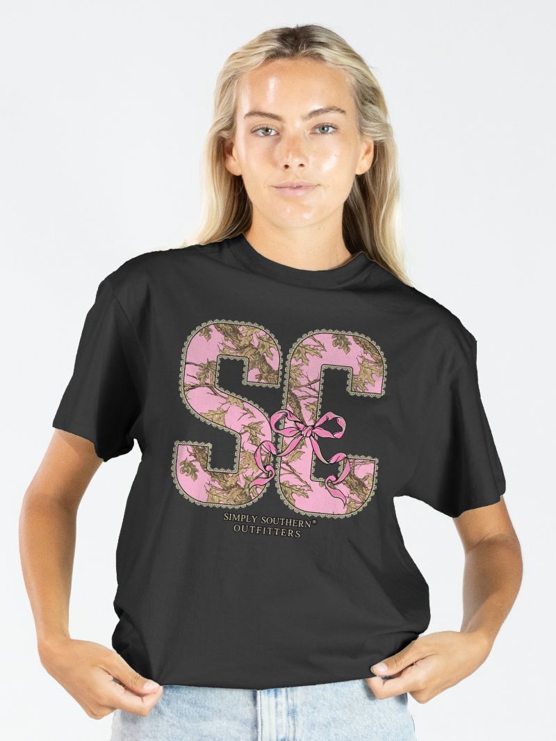 Simply Southern South Carolina Camo Bow Black - Adult & Kids T-Shirts, Sweatshirts & Hoodies apparel design preview 1