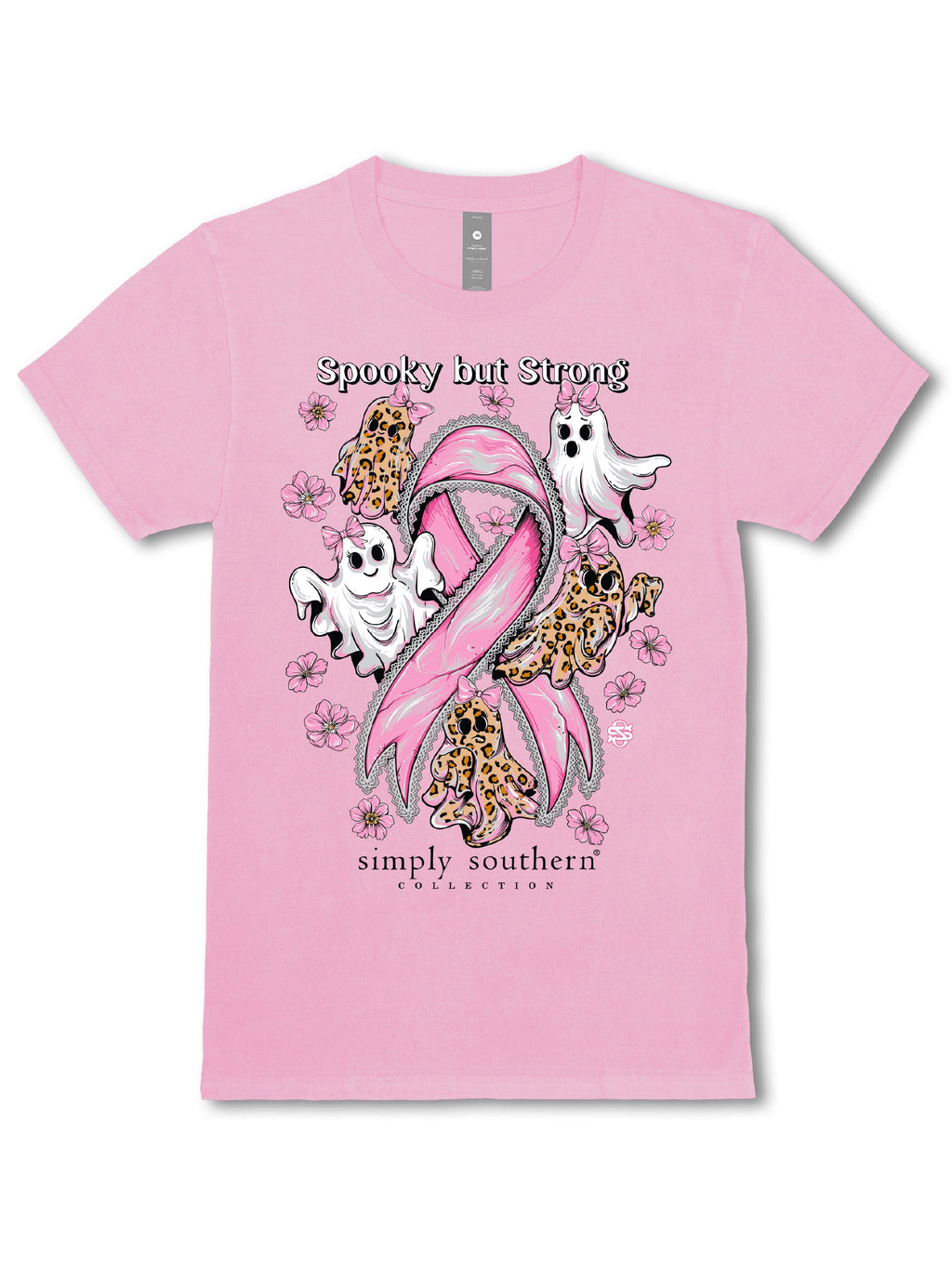 Simply Southern Spooky Strong Cancer Washed Pink - Adult & Kids T-Shirts, Sweatshirts & Hoodies apparel design preview 2