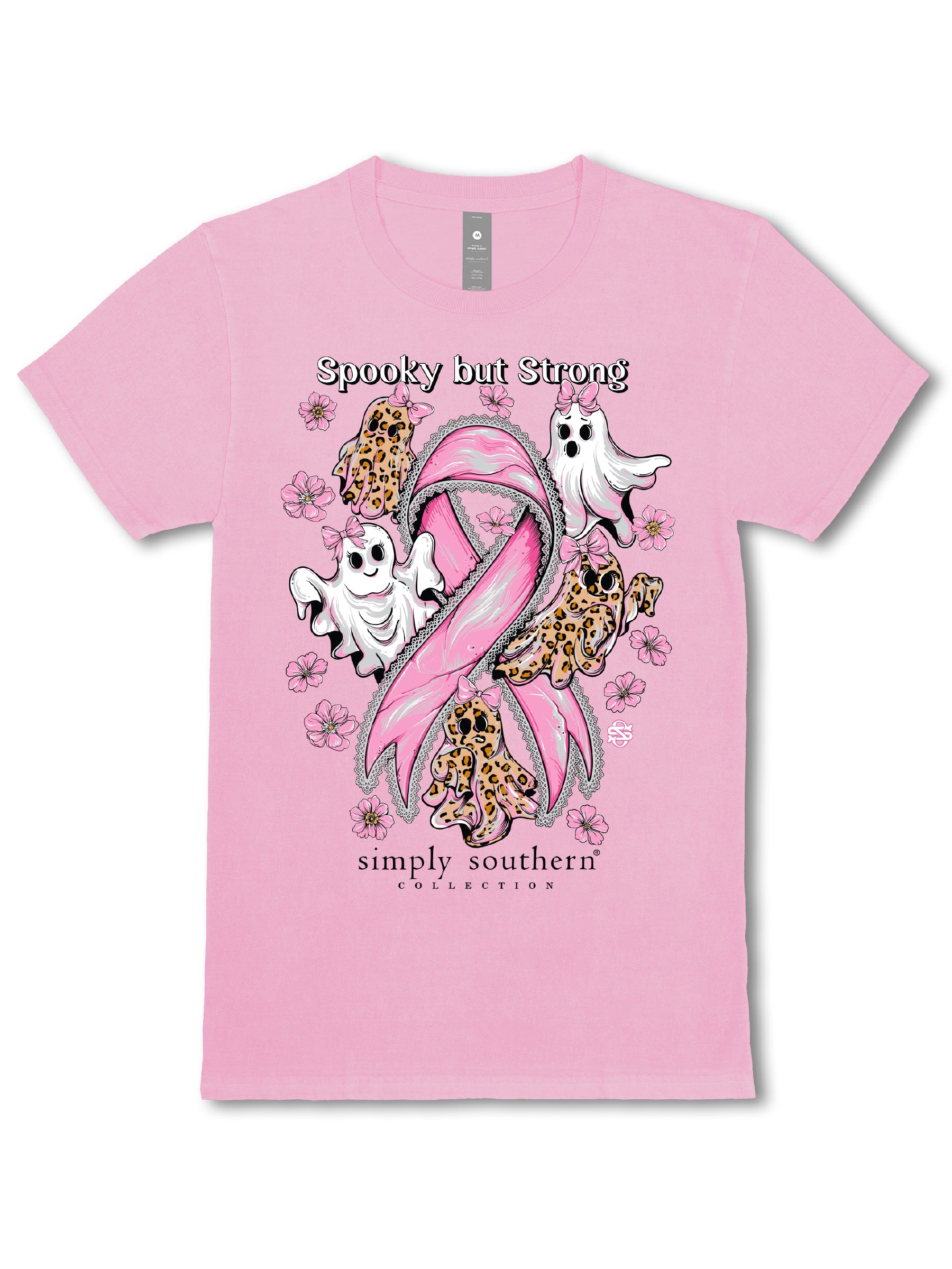 Simply Southern Spooky Strong Cancer Washed Pink - Adult & Kids T-Shirts, Sweatshirts & Hoodies apparel design preview 2