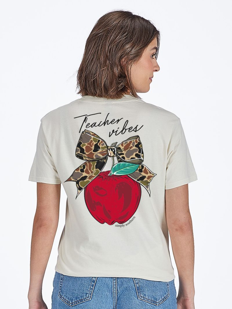 Simply Southern Teacher Vibes Linen - Adult & Kids T-Shirts, Sweatshirts & Hoodies apparel design preview 2