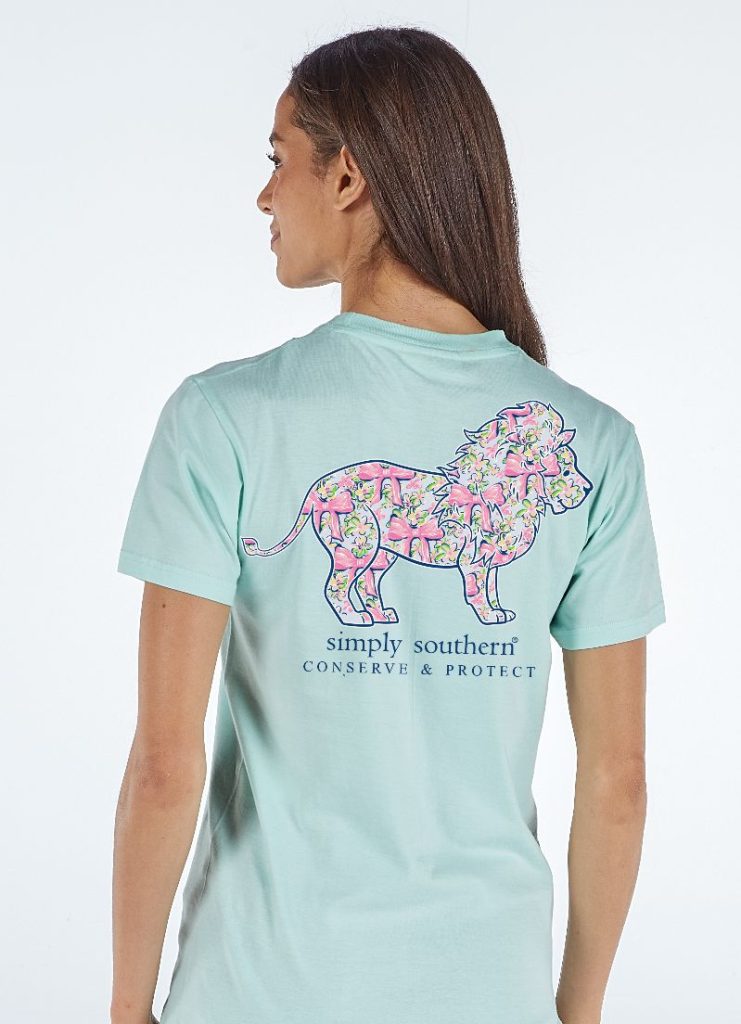 Simply Southern Lion Tracker Bow Mint - Adult & Kids T-Shirts, Sweatshirts & Hoodies apparel design preview 1