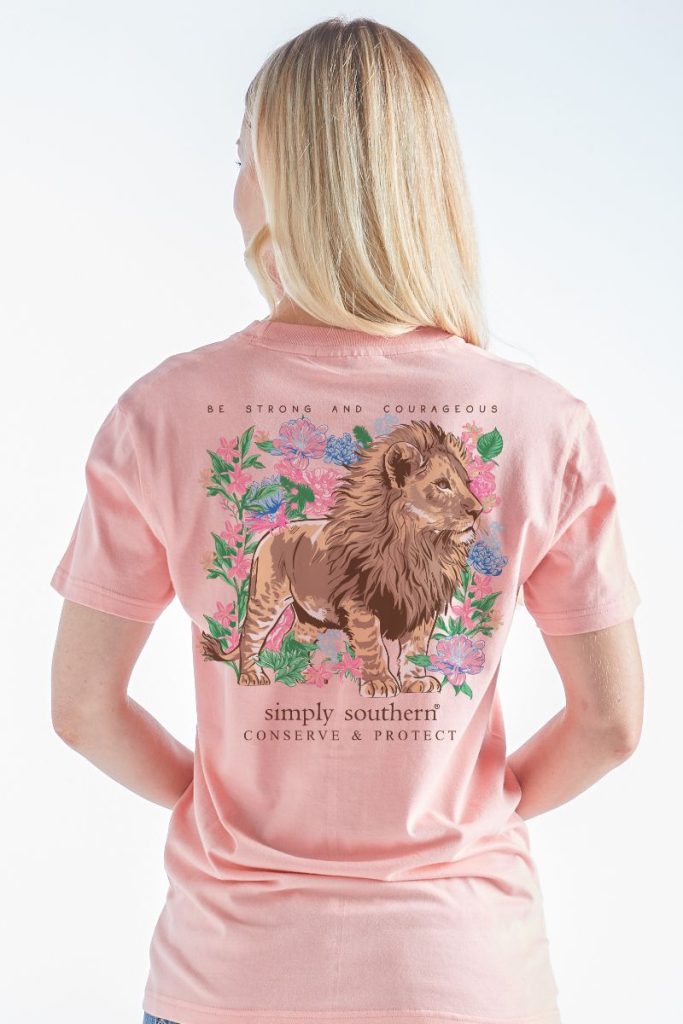 Simply Southern Lion Tracker Strong Peach - Adult & Kids T-Shirts, Sweatshirts & Hoodies apparel design preview 1
