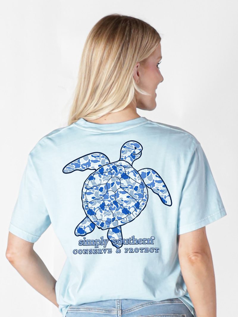 Simply Southern Turtle Tracker Blue Camo Ice - Adult & Kids T-Shirts, Sweatshirts & Hoodies apparel design preview 1