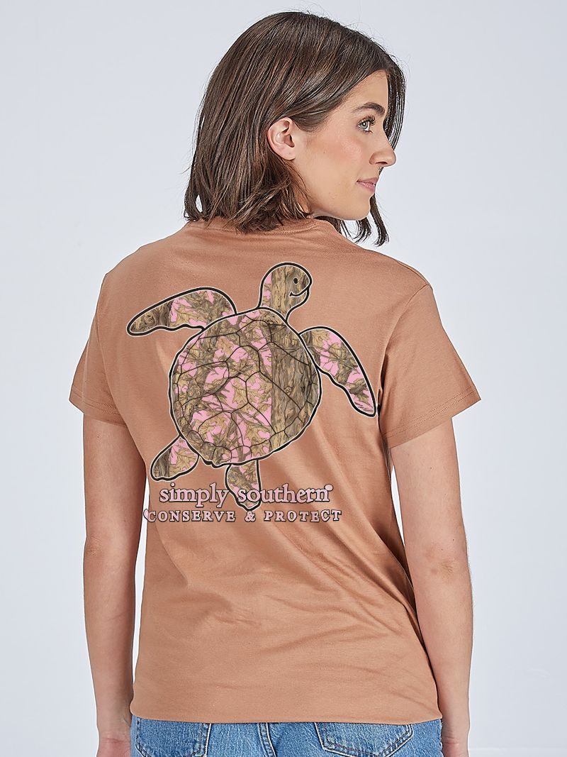 Simply Southern Turtle Tracker Pink Camo Chestnut - Adult & Kids T-Shirts, Sweatshirts & Hoodies apparel design preview 1