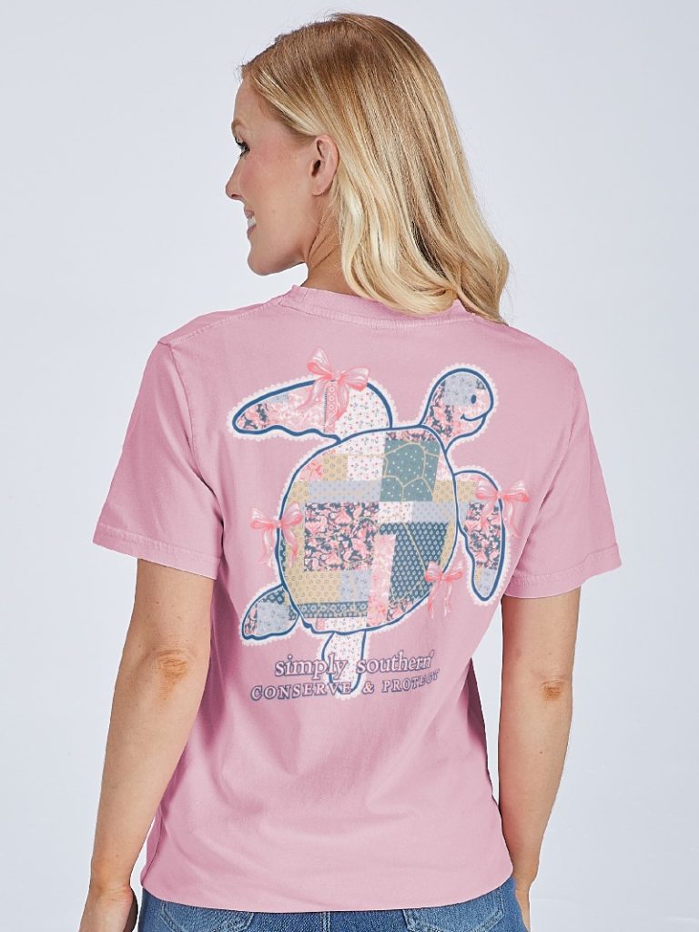 Simply Southern Turtle Tracker Quilted Washed Pink - Adult & Kids T-Shirts, Sweatshirts & Hoodies apparel design preview 1