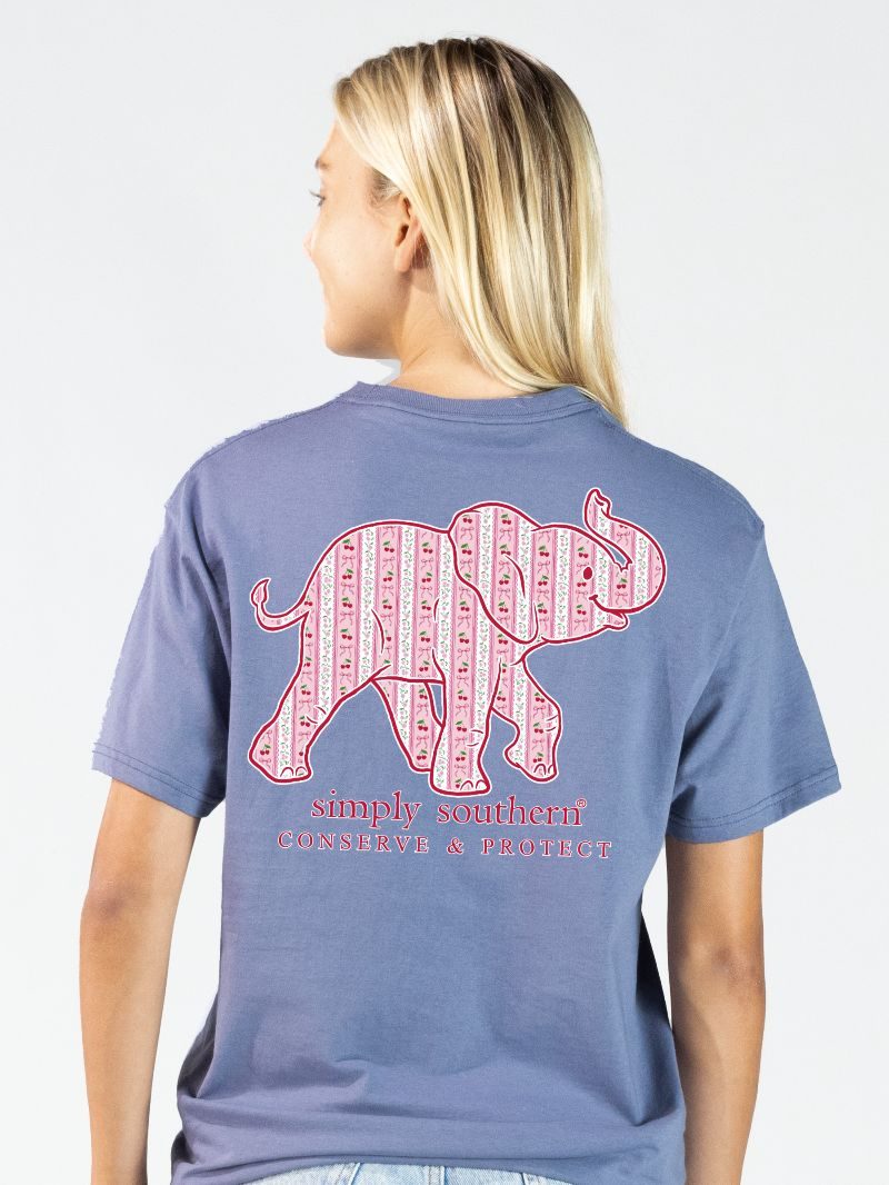 Simply Southern Elephant Tracker Cherry Denim - Adult & Kids T-Shirts, Sweatshirts & Hoodies apparel design preview 1