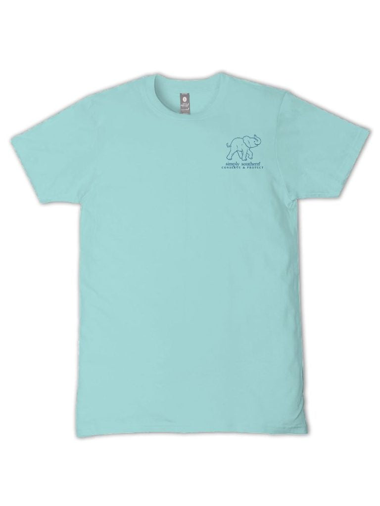 Simply Southern Elephant Tracker Floral Aqua - Adult & Kids T-Shirts, Sweatshirts & Hoodies apparel design preview 2