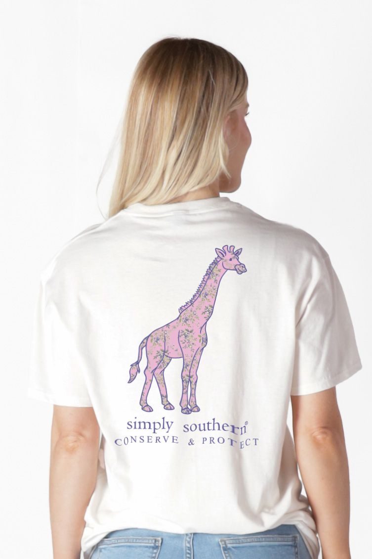 Simply Southern Giraffe Tracker Flower Oyster - Adult & Kids T-Shirts, Sweatshirts & Hoodies apparel design preview 1