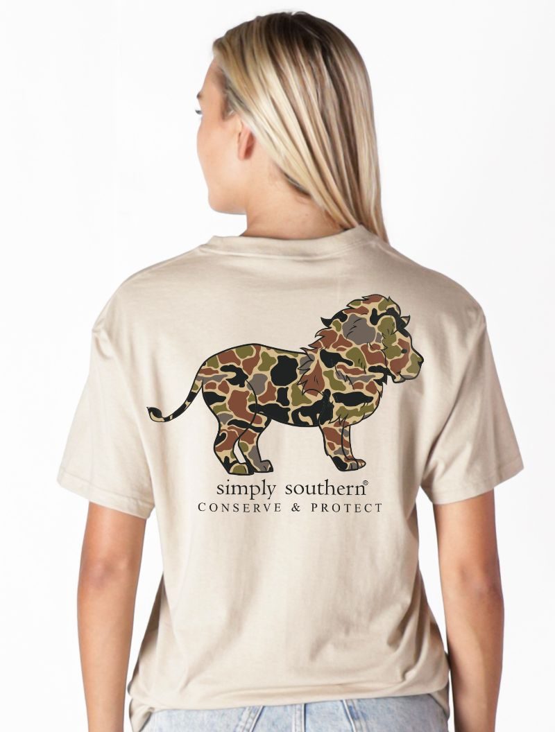 Simply Southern Lion Tracker Camo Clay - Adult & Kids T-Shirts, Sweatshirts & Hoodies apparel design preview 2