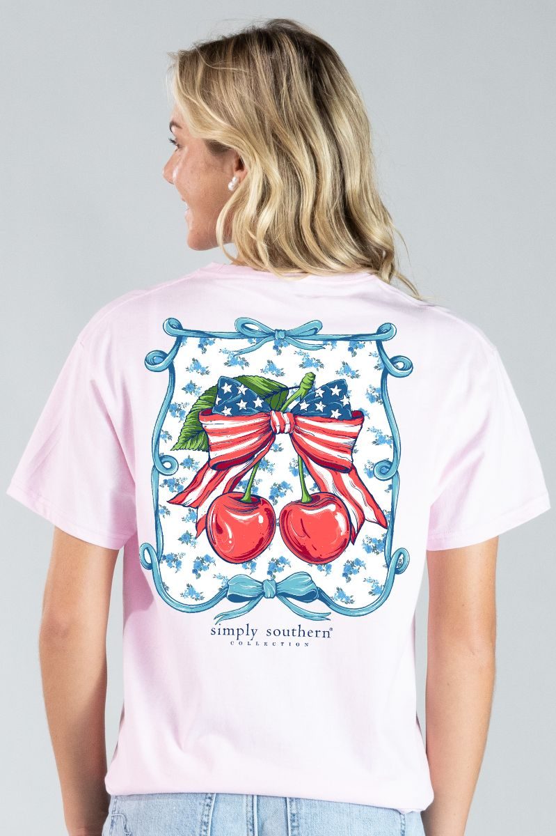 Simply Southern USA Cherry Peony - Adult & Kids T-Shirts, Sweatshirts & Hoodies apparel design preview 2