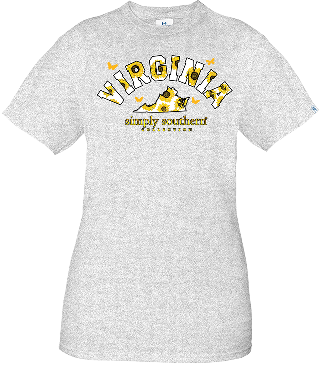 Simply Southern Preppy Virginia Sunflower - Adult & Kids T-Shirts, Sweatshirts & Hoodies apparel design preview 2