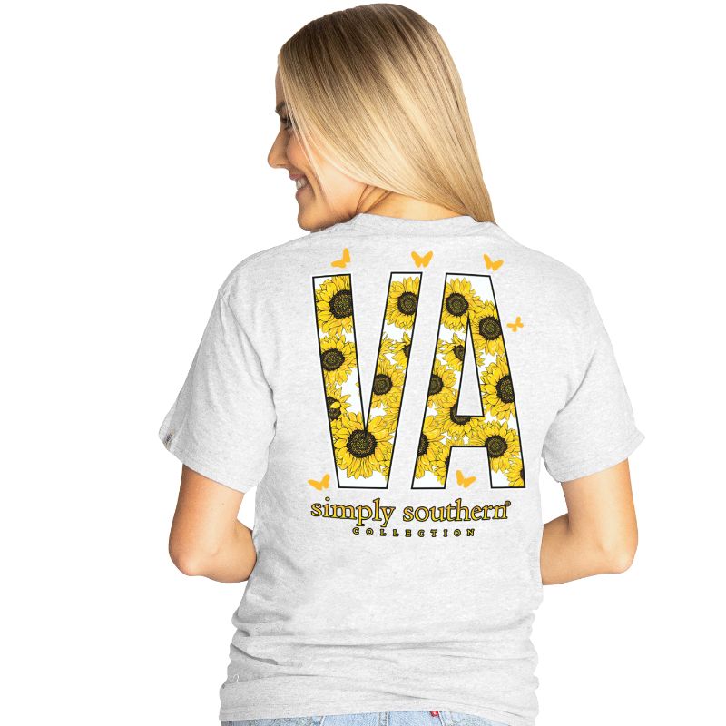 Simply Southern Preppy Virginia Sunflower - Adult & Kids T-Shirts, Sweatshirts & Hoodies apparel design preview 1