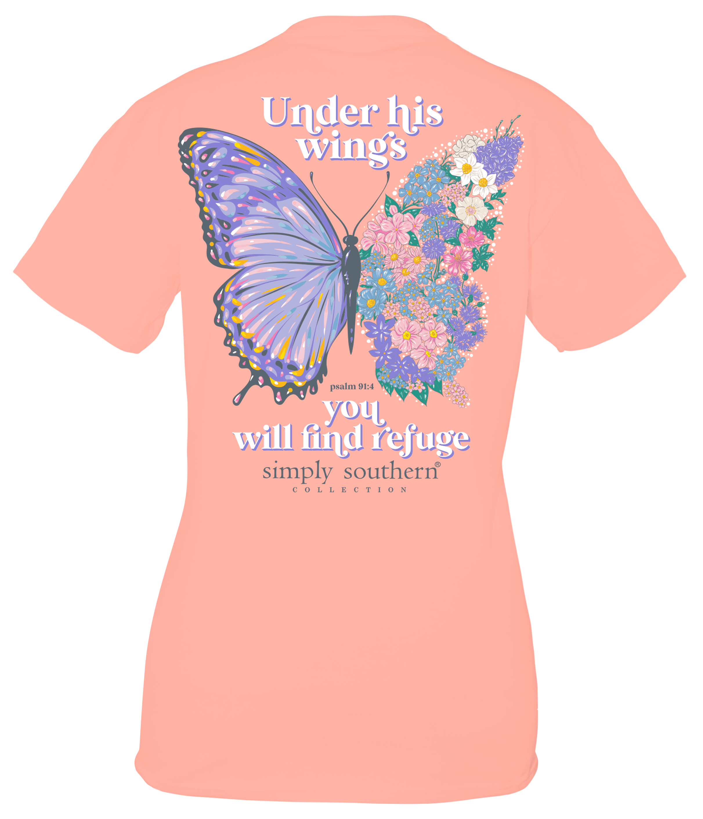 Simply Southern Under His Wings Butterfly - Adult & Kids T-Shirts, Sweatshirts & Hoodies apparel design preview 1