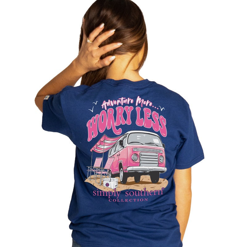 Simply Southern Adventure More Worry Less - Adult & Kids T-Shirts, Sweatshirts & Hoodies apparel design preview 1