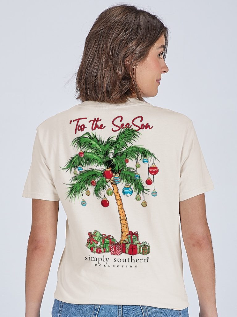Simply Southern Christmas Palm Tree Holiday - Adult & Kids T-Shirts, Sweatshirts & Hoodies apparel design preview 2