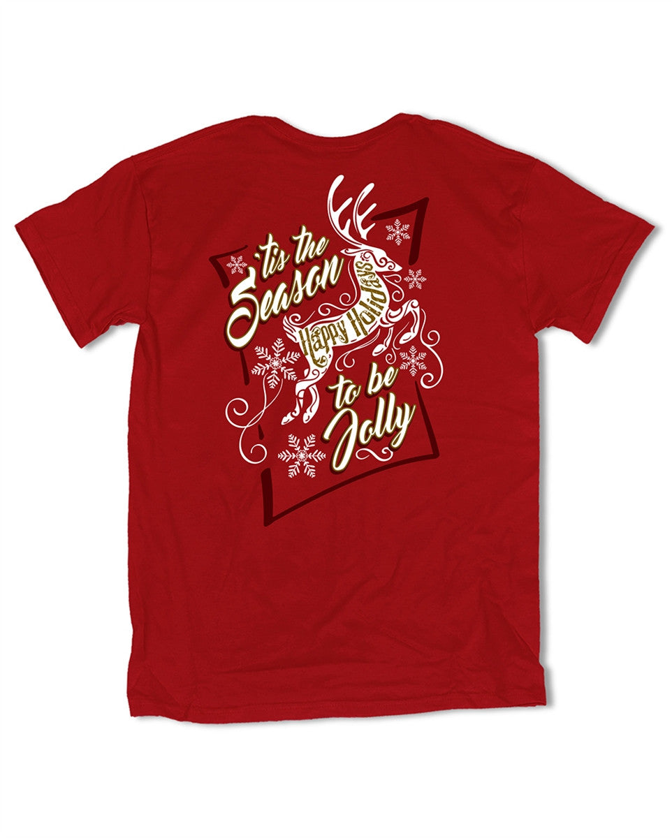 Southern Vine Tis the Season to be Jolly Happy - Adult & Kids T-Shirts, Sweatshirts & Hoodies apparel design preview 1