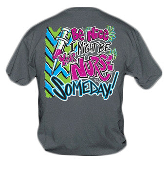 Sweet Thing Funny Be Nice Nurse RN CNA LPN Chevron - Adult & Kids T-Shirts, Sweatshirts & Hoodies apparel design preview 1