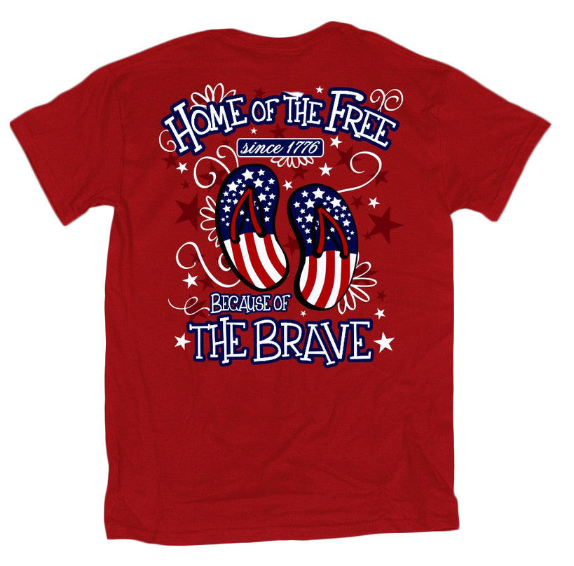 Sweet Thing Home of the Free Because Brave USA - Adult & Kids T-Shirts, Sweatshirts & Hoodies apparel design preview 1