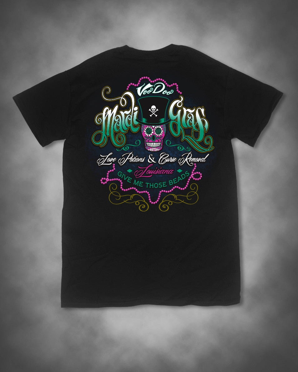 Sweet Thing Mardi Gras Voodoo Sugar Skull Skeleton - Adult & Kids T-Shirts, Sweatshirts & Hoodies apparel design preview 1