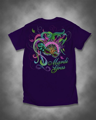 Sweet Thing Mardi Gras Feather Mask Fleur De Lis - Adult & Kids T-Shirts, Sweatshirts & Hoodies apparel design preview 1