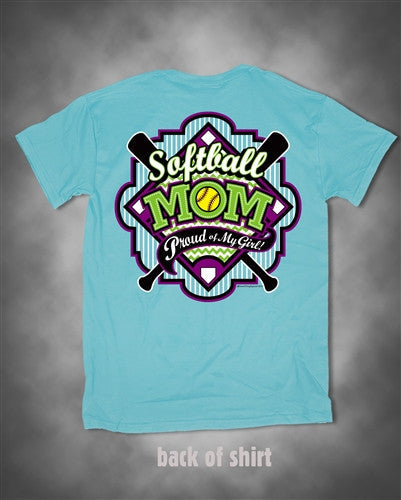 Sweet Thing Softball Mom Proud of My Girl Blue Girlie - Adult & Kids T-Shirts, Sweatshirts & Hoodies apparel design preview 1