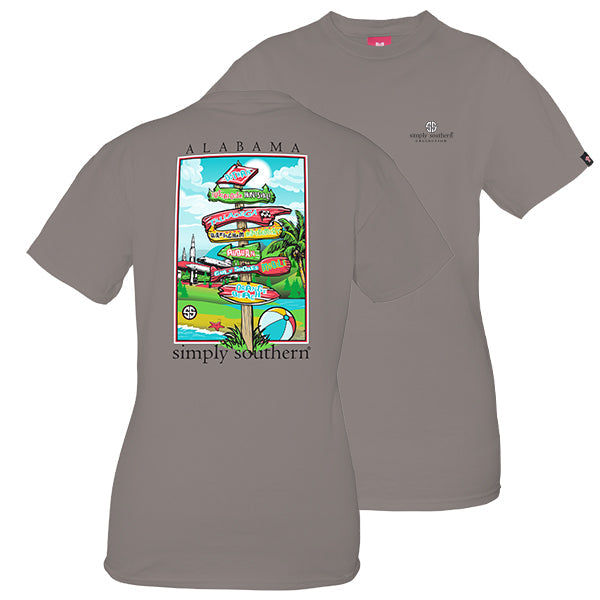 Simply Southern Preppy Alabama State Signs - Adult & Kids T-Shirts, Sweatshirts & Hoodies apparel design preview 1