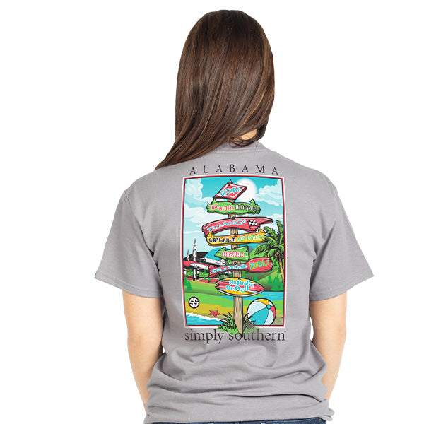 Simply Southern Preppy Alabama State Signs - Adult & Kids T-Shirts, Sweatshirts & Hoodies apparel design preview 2