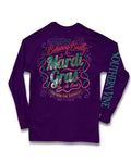 Southern Vine Mardi Gras Behaving Badly Give Me Beads - Adult & Kids T-Shirts, Sweatshirts & Hoodies apparel design preview 1