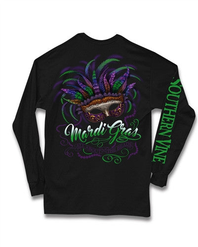 Southern Vine Mardi Gras All About the Beads Girlie - Adult & Kids T-Shirts, Sweatshirts & Hoodies apparel design preview 1