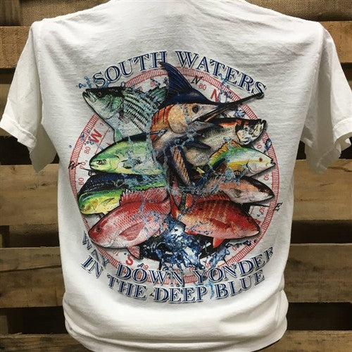 Backwoods South Waters Way Down Yonder Fish Pocket - Adult & Kids T-Shirts, Sweatshirts & Hoodies apparel design preview 1