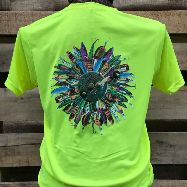 Backwoods South Waters Hooked On Fishing Lures Bright - Adult & Kids T-Shirts, Sweatshirts & Hoodies apparel design preview 1