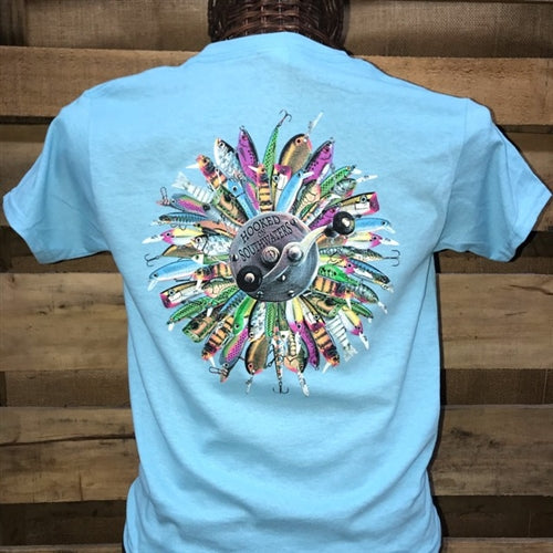 Backwoods South Waters Hooked On Fishing Lures Bright - Adult & Kids T-Shirts, Sweatshirts & Hoodies apparel design preview 2