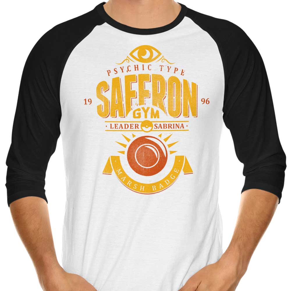 Saffron City Gym 3/4 Sleeve Raglan - Adult & Kids T-Shirts, Sweatshirts & Hoodies apparel design preview 1