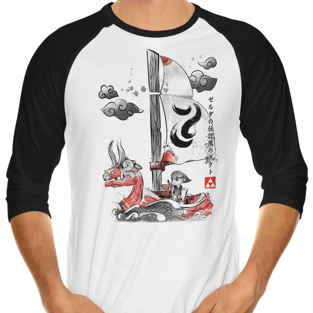 Sailing with the Wind 3/4 Sleeve Raglan - Adult & Kids T-Shirts, Sweatshirts & Hoodies apparel design preview 1