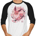 Sakura Eevee 3/4 Sleeve Raglan - Adult & Kids T-Shirts, Sweatshirts & Hoodies apparel design preview 1
