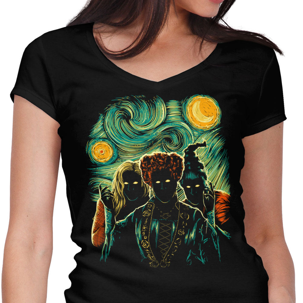 Salem Night Women's V-Neck - Adult & Kids T-Shirts, Sweatshirts & Hoodies apparel design preview 1
