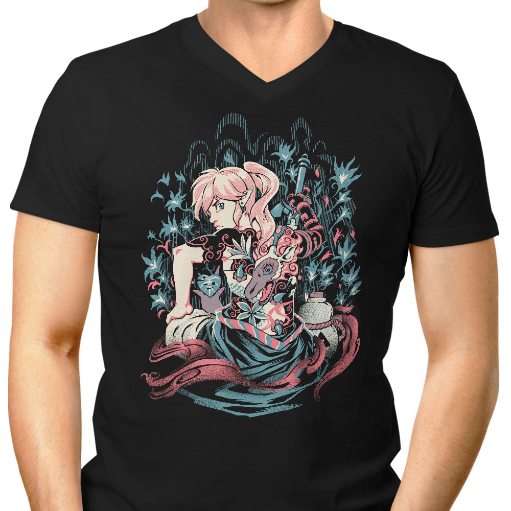 Samurai of Time Men's V-Neck - Adult & Kids T-Shirts, Sweatshirts & Hoodies apparel design preview 1