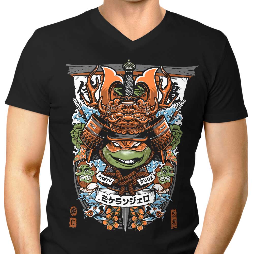 Samurai Partier Men's V-Neck - Adult & Kids T-Shirts, Sweatshirts & Hoodies apparel design preview 1