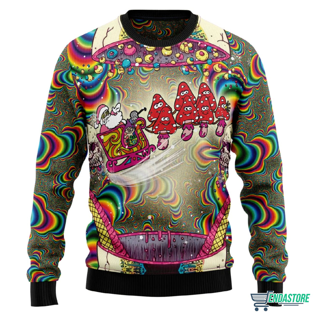 Santa And Mushroom Ugly Christmas Sweater product image