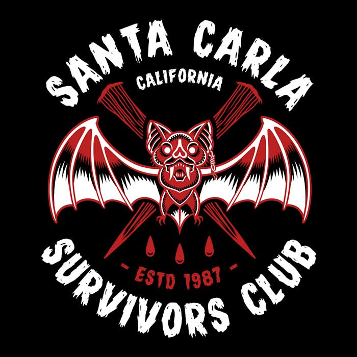 Santa Carla Survivors Men's Apparel - Adult & Kids T-Shirts, Sweatshirts & Hoodies apparel design preview 2