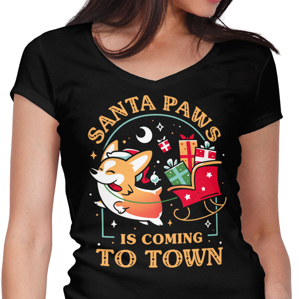 Santa Paws Women's V-Neck - Adult & Kids T-Shirts, Sweatshirts & Hoodies apparel design preview 1