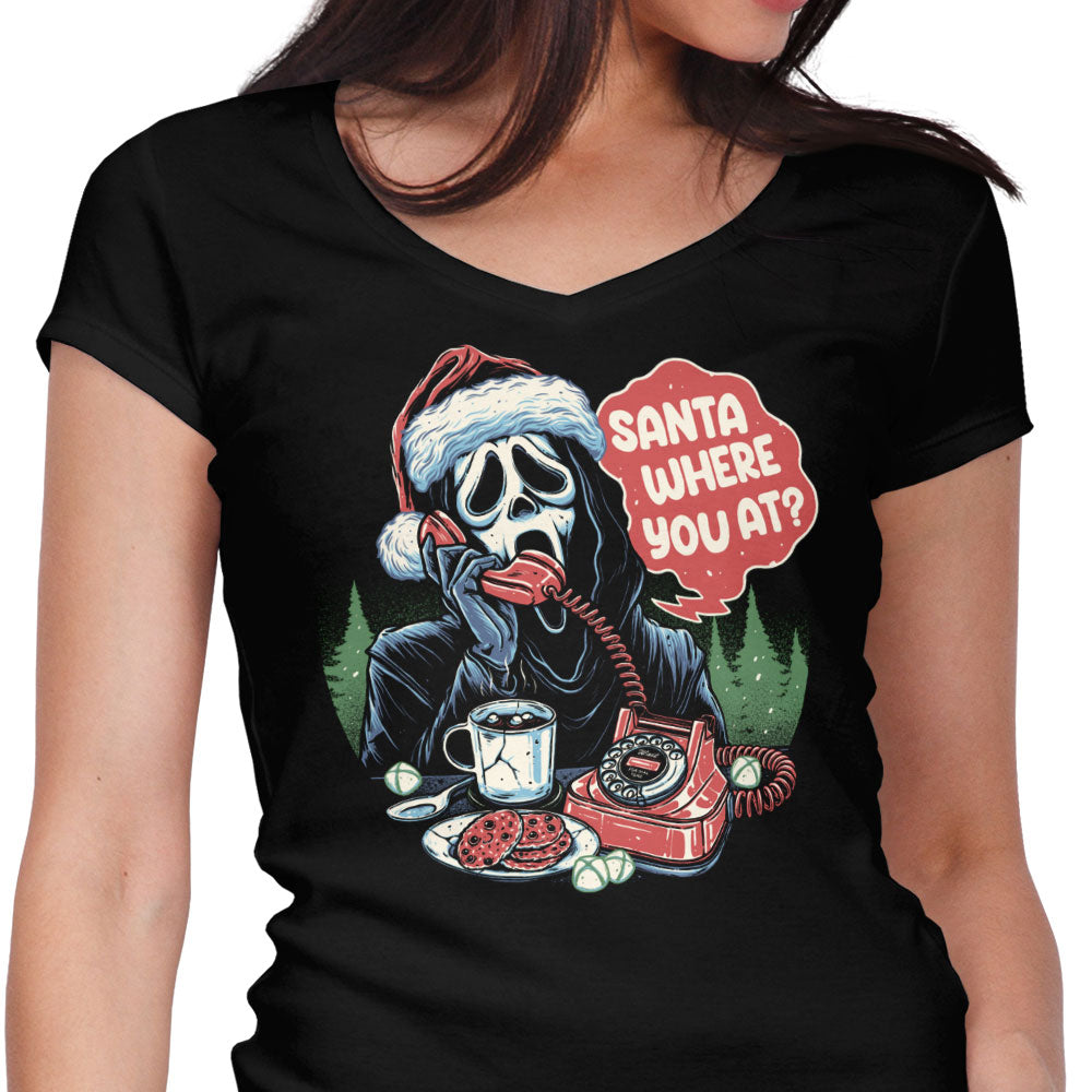 Santa Where You At? Women's V-Neck - Adult & Kids T-Shirts, Sweatshirts & Hoodies apparel design preview 1