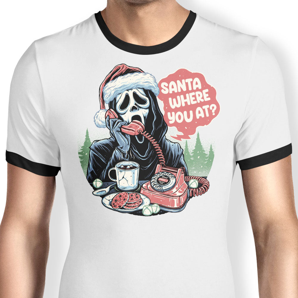 Santa Where You At? Ringer - Adult & Kids T-Shirts, Sweatshirts & Hoodies apparel design preview 1