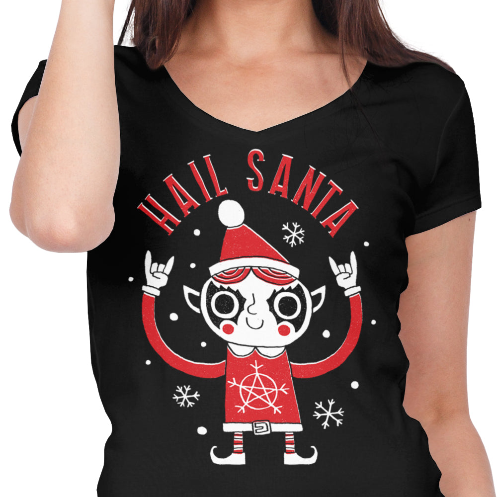 Santa Worship Women's V-Neck - Adult & Kids T-Shirts, Sweatshirts & Hoodies apparel design preview 2