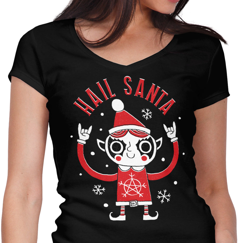 Santa Worship Women's V-Neck - Adult & Kids T-Shirts, Sweatshirts & Hoodies apparel design preview 1