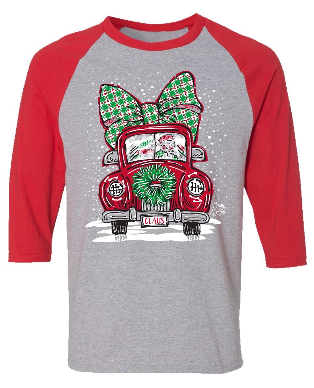 SALE Sassy Frass Santa Clause Mobile Car Bow - Adult & Kids T-Shirts, Sweatshirts & Hoodies apparel design preview 1
