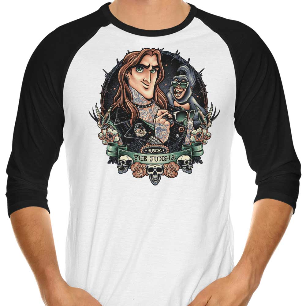 Save the Jungle 3/4 Sleeve Raglan - Adult & Kids T-Shirts, Sweatshirts & Hoodies apparel design preview 1