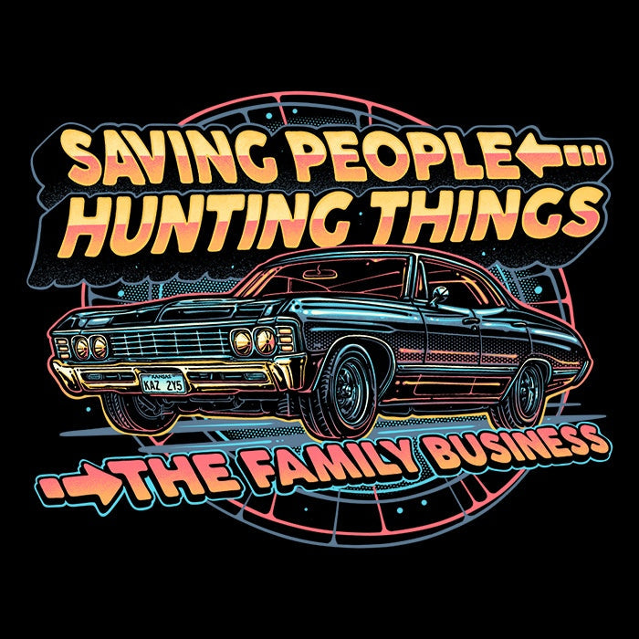 Saving People, Hunting Things 3/4 Sleeve Raglan - Adult & Kids T-Shirts, Sweatshirts & Hoodies apparel design preview 2