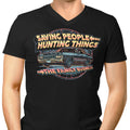 Saving People, Hunting Things Men's V-Neck - Adult & Kids T-Shirts, Sweatshirts & Hoodies apparel design preview 1