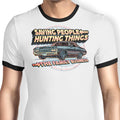 Saving People, Hunting Things Ringer - Adult & Kids T-Shirts, Sweatshirts & Hoodies apparel design preview 1
